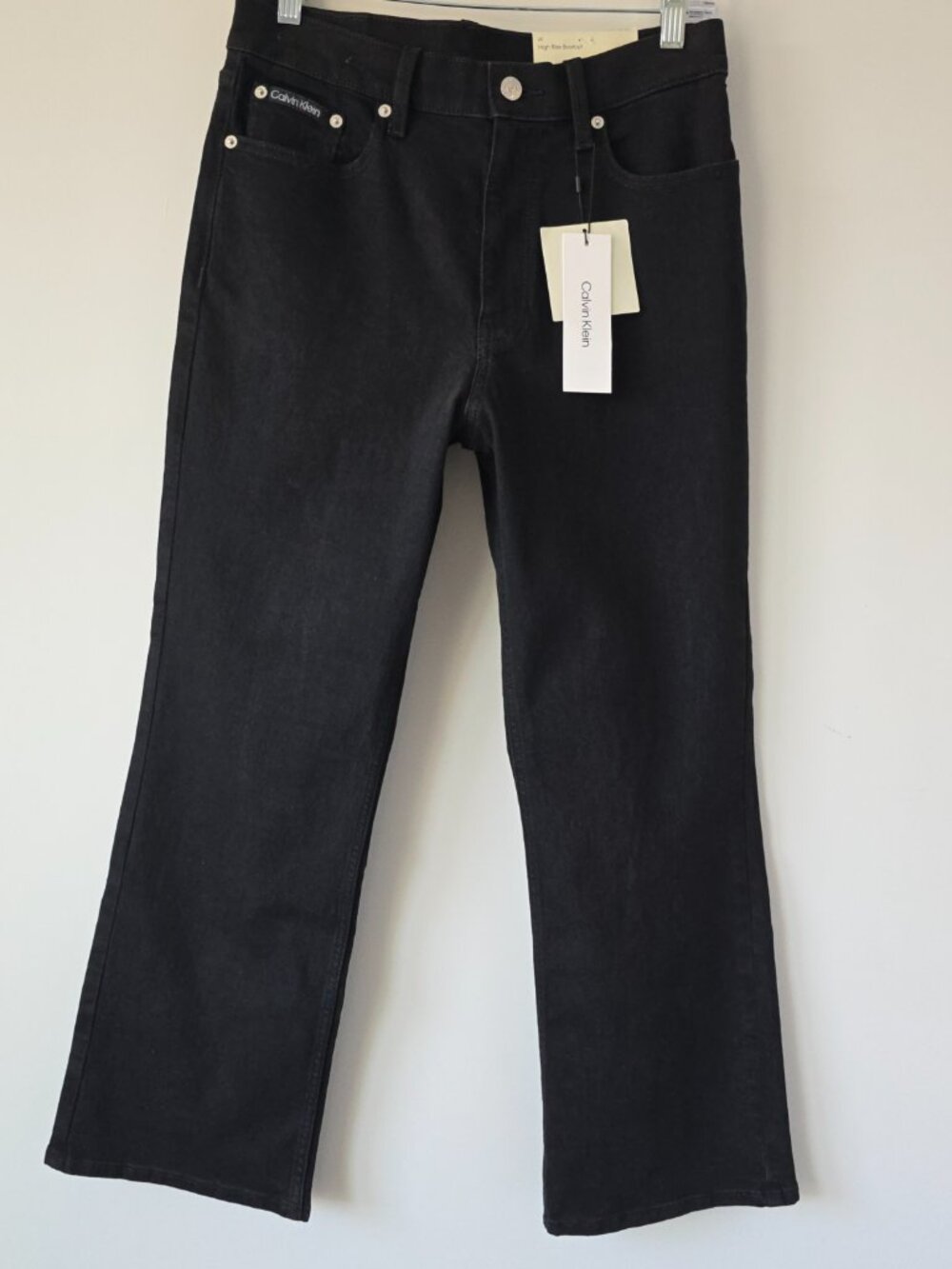 Calvin Klein High Rise Bootcut Jeans 28 Black NWT